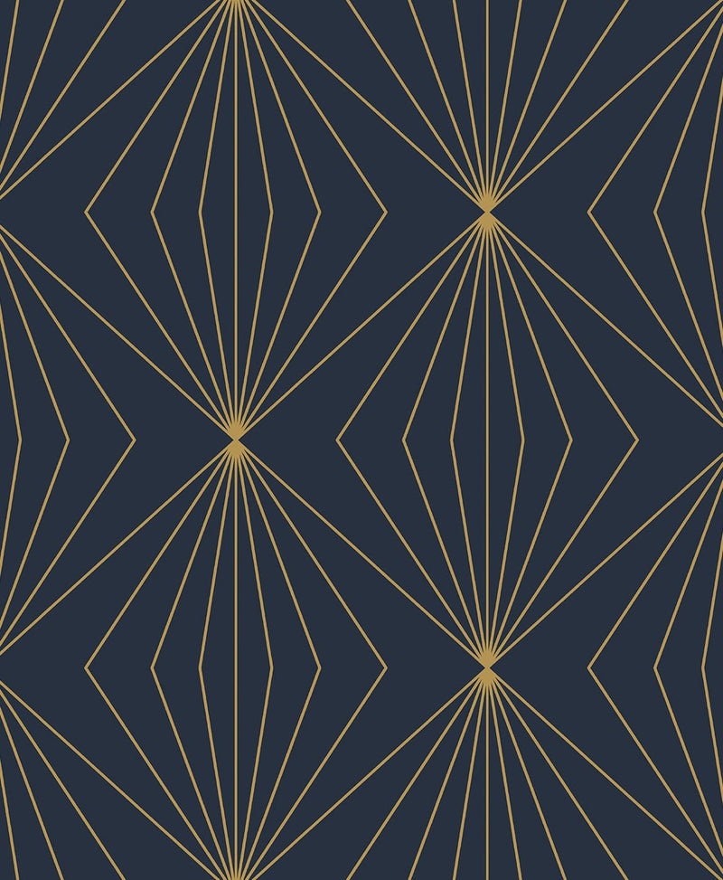 media image for Sample Diamond Vector Navy Blue & Metallic Gold from the Etten Geometric Collection by Seabrook 252
