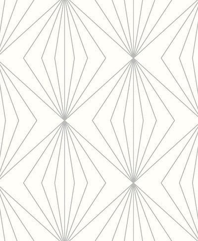 product image of Sample Diamond Vector Metallic Silver & Eggshell from the Etten Geometric Collection by Seabrook 53