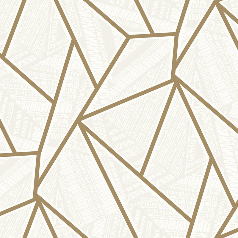 media image for Metro Vector Metallic Gold & Morning Fog from the Etten Geometric Collection by Seabrook 228
