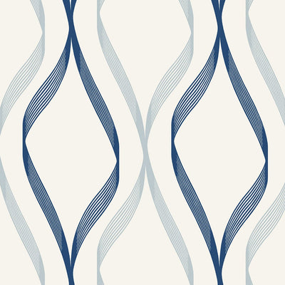 product image of Sample Wave Ogee Celtic Blue & Dewdrop from the Etten Geometric Collection by Seabrook 566
