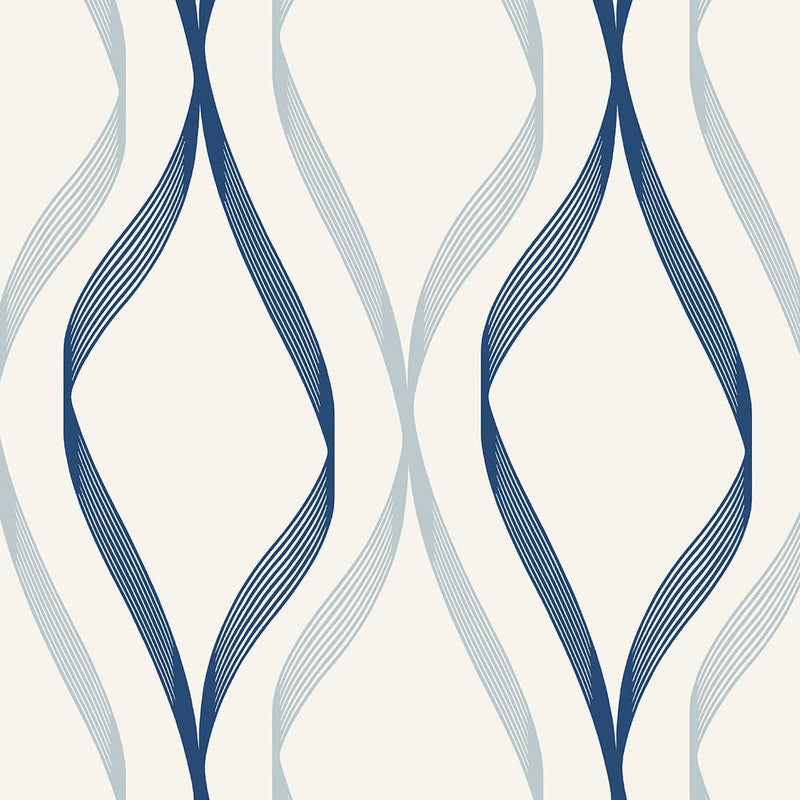 media image for Sample Wave Ogee Celtic Blue & Dewdrop from the Etten Geometric Collection by Seabrook 287