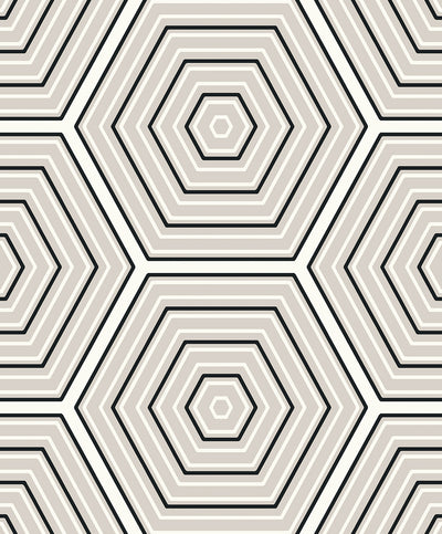 product image of Sample Hex Topography Cove Grey & Ebony from the Etten Geometric Collection by Seabrook 595
