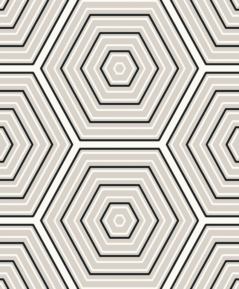 media image for Hex Topography Cove Grey & Ebony from the Etten Geometric Collection by Seabrook 239