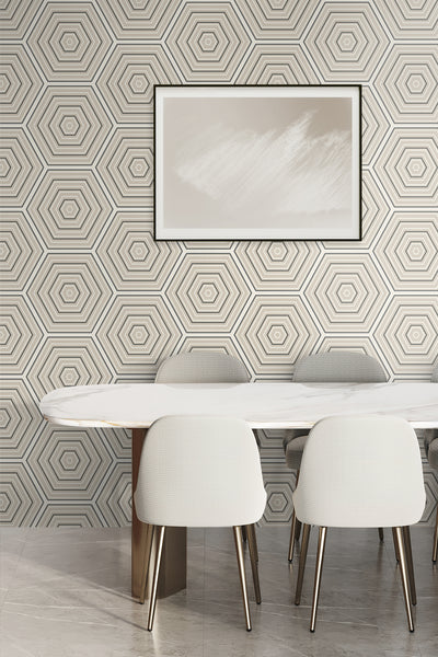 product image for Hex Topography Lunar Rock & Argos Grey from the Etten Geometric Collection by Seabrook 20