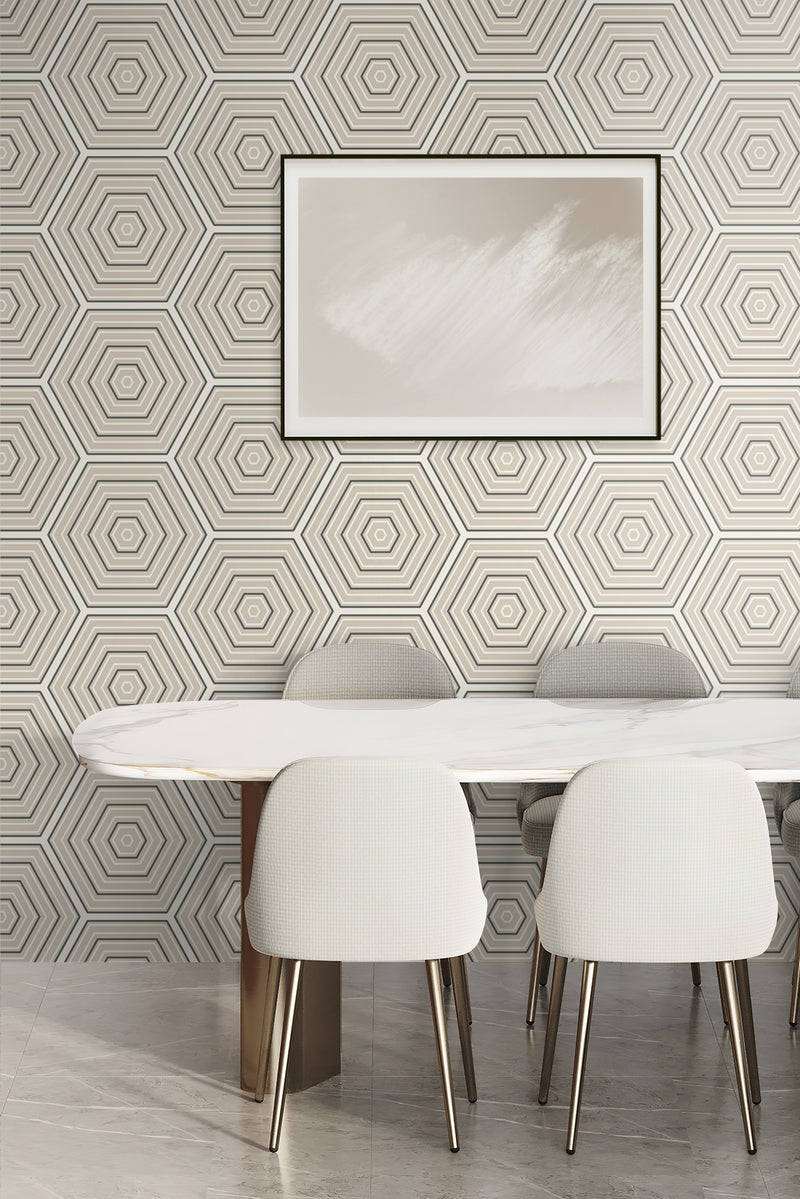 media image for Hex Topography Lunar Rock & Argos Grey from the Etten Geometric Collection by Seabrook 297
