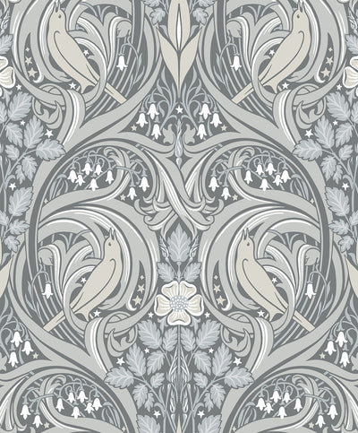 product image of Sample Bird Scroll Wallpaper in Argos Grey & Linen 54