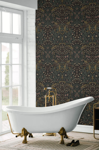 product image for Victorian Floral Wallpaper in Blacksmith & Cliffside 25