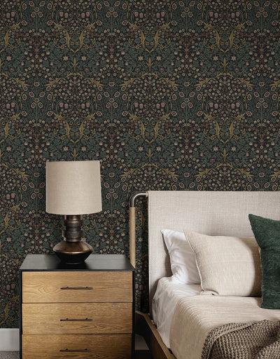 product image for Victorian Floral Wallpaper in Blacksmith & Cliffside 5