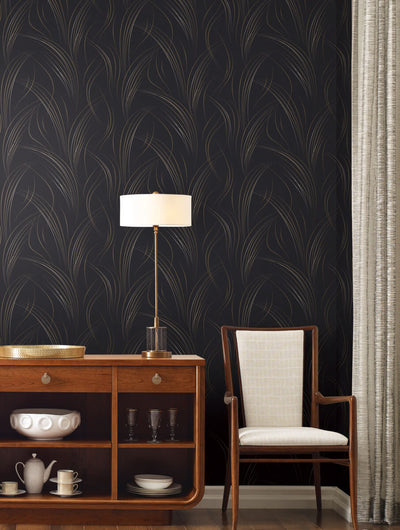 product image for Graceful Wisp Wallpaper in Black 90