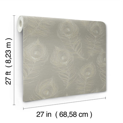 product image for Regal Peacock Wallpaper in Mink 28