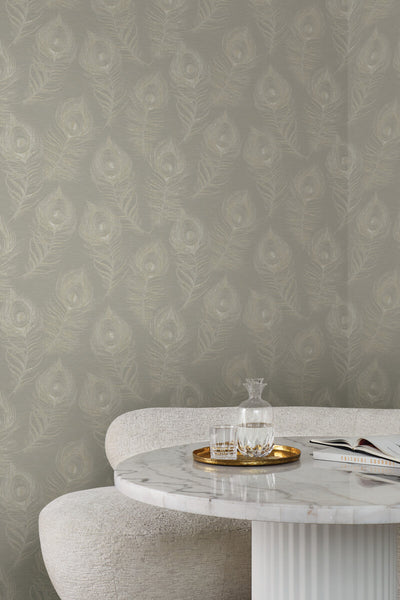 product image for Regal Peacock Wallpaper in Mink 67