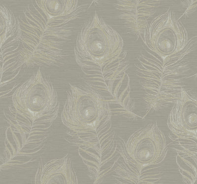product image of Regal Peacock Wallpaper in Mink 553