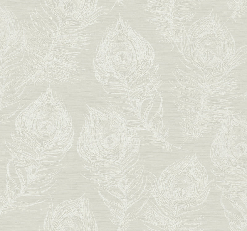 media image for Regal Peacock Wallpaper in White 231