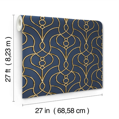 product image for Divine Trellis Wallpaper in Navy 74