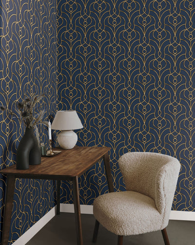 product image for Divine Trellis Wallpaper in Navy 99