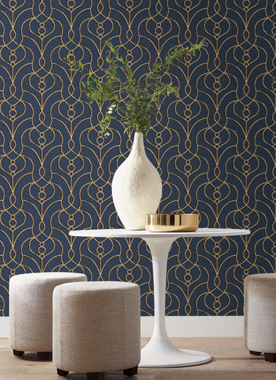 product image for Divine Trellis Wallpaper in Navy 59