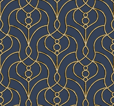 product image of Divine Trellis Wallpaper in Navy 558