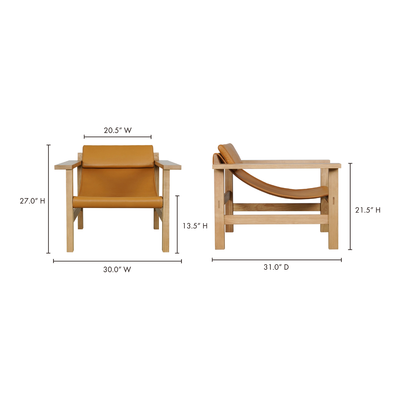product image for annex leather lounge chair by bd la mhc ew 1005 40 8 55