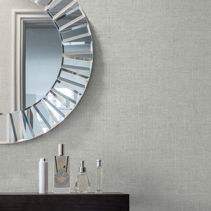 media image for Abington Faux Linen Wallpaper in Greige 218