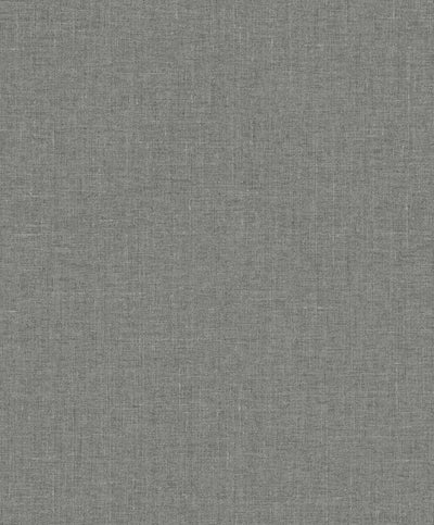 product image of Sample Abington Faux Linen Wallpaper in Sleek Charcoal 569