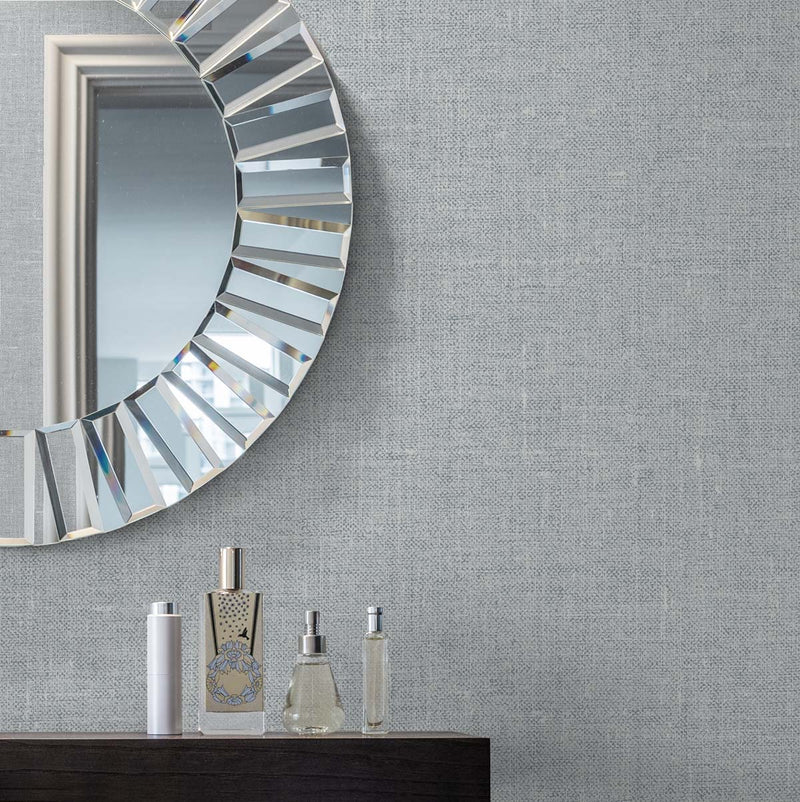media image for Abington Faux Linen Wallpaper in Grey Dove 213