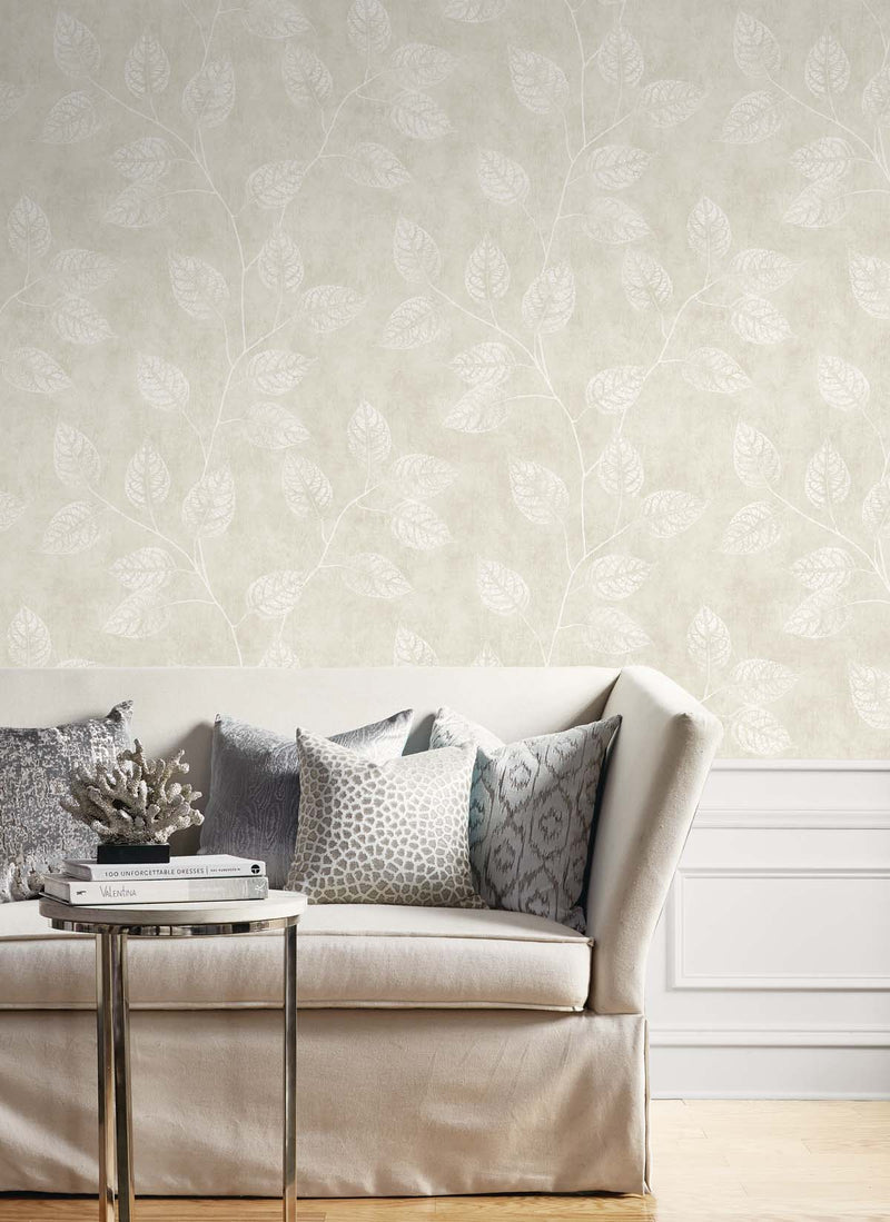 media image for Branch Trail Silhouette Wallpaper in Raw Linen 238