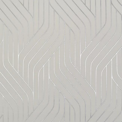 product image of Ebb And Flow Wallpaper in White and Silver by Antonina Vella for York Wallcoverings 566