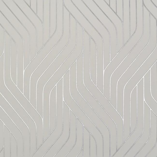 media image for Ebb And Flow Wallpaper in White and Silver by Antonina Vella for York Wallcoverings 216