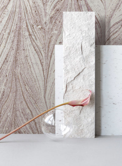 product image of Ebru Marble Wallpaper in Purple from the Natural Opalescence Collection by Antonina Vella for York Wallcoverings 515