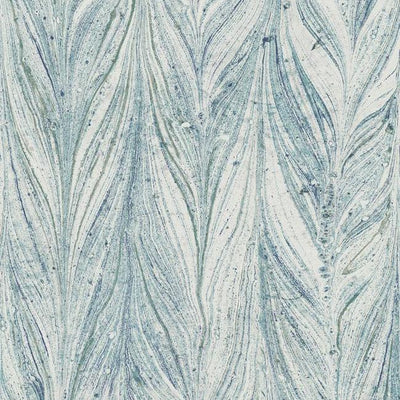 product image of sample ebru marble wallpaper in bright blue from the natural opalescence collection by antonina vella for york wallcoverings 1 555