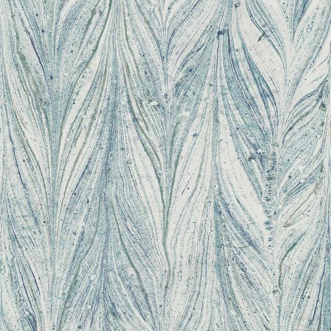 media image for Ebru Marble Wallpaper in Bright Blue from the Natural Opalescence Collection by Antonina Vella for York Wallcoverings 293