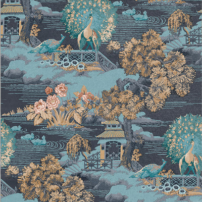 product image for Edo Toile Wallpaper in Navy from the Exclusives Collection by Graham & Brown 5