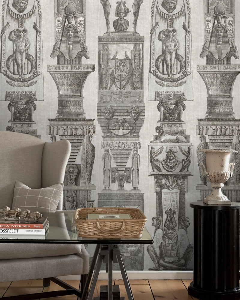 media image for Egyptian Columns Wallpaper in Grey from the World of Antiquity Collection by Mind the Gap 282
