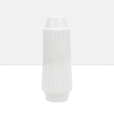 product image of ella faceted ceramic 14h vase in white design by torre tagus 1 535