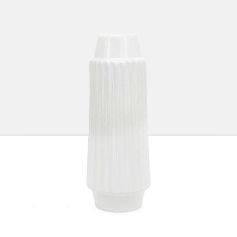 media image for ella faceted ceramic 14h vase in white design by torre tagus 1 280