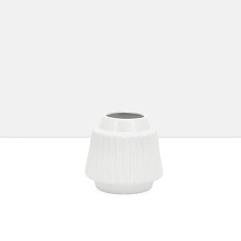 media image for ella faceted ceramic 6h vase in white design by torre tagus 1 256