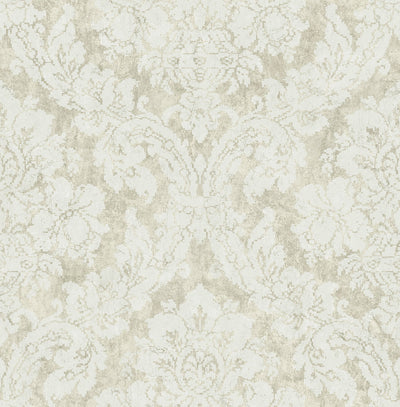 product image of sample embroidered damask wallpaper in plated from the nouveau collection by wallquest 1 535