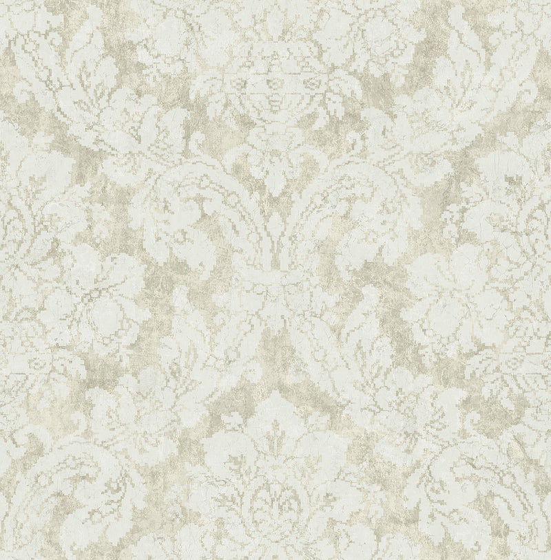 media image for sample embroidered damask wallpaper in plated from the nouveau collection by wallquest 1 243