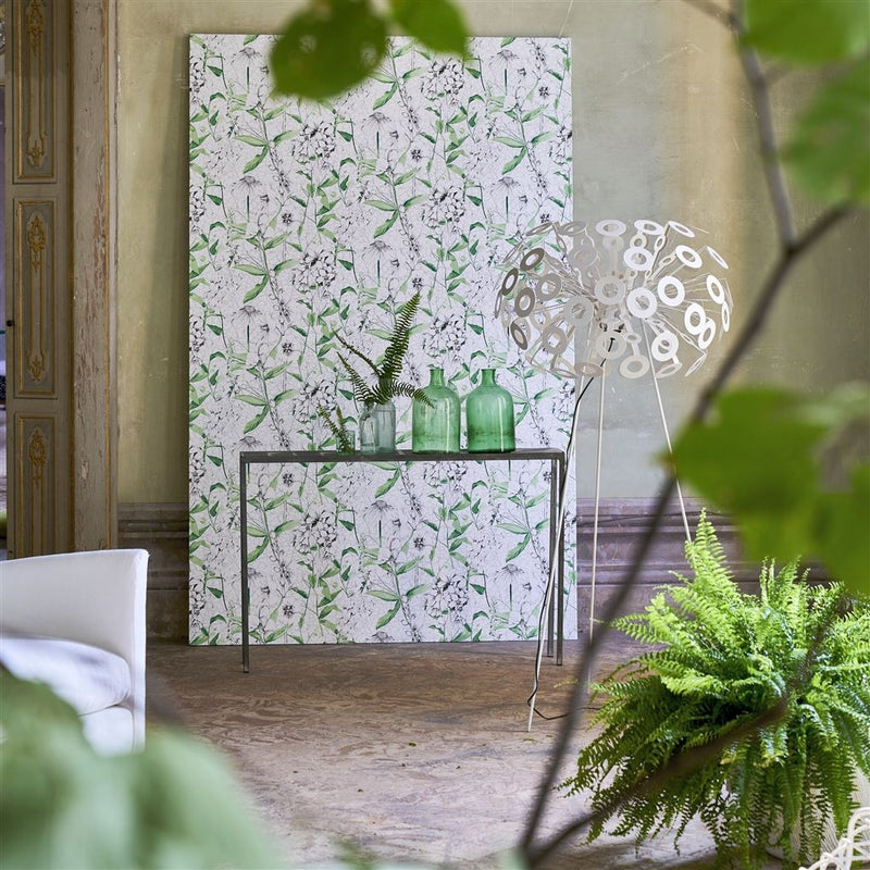 media image for Emelie Wallpaper in Emerald from the Mandora Collection by Designers Guild 233