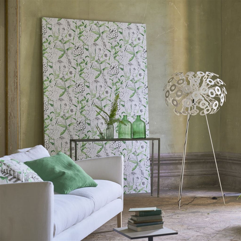 media image for Emelie Wallpaper in Emerald from the Mandora Collection by Designers Guild 283