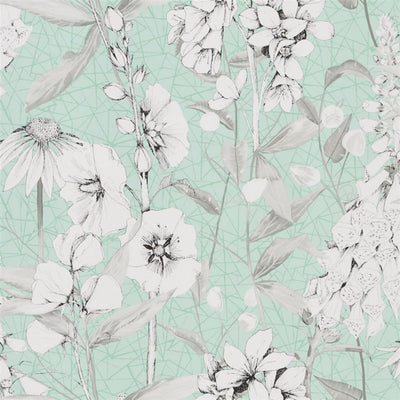 product image of Emelie Wallpaper in Aqua from the Mandora Collection by Designers Guild 572