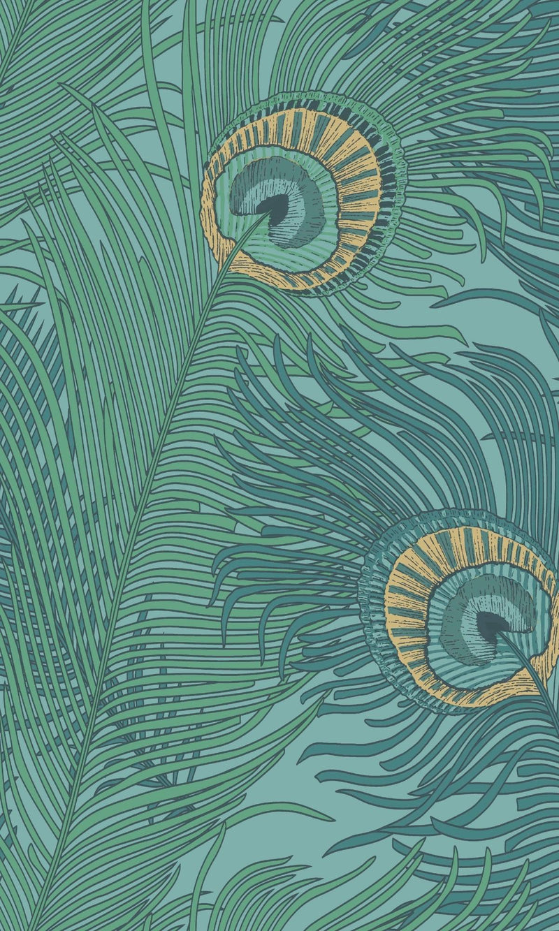 media image for Descartes Bali-Inspired Tropical Emerald Wallpaper by Walls Republic 243