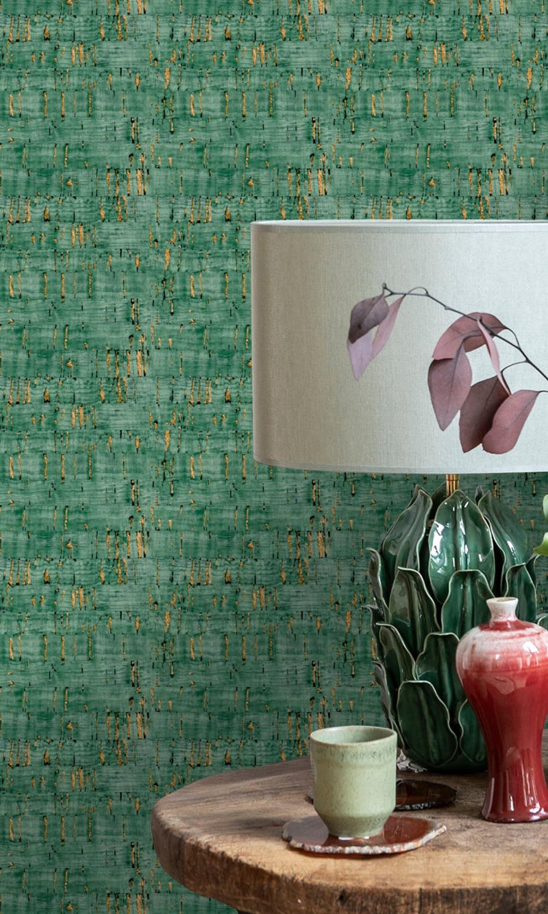 media image for Suber Cork-Like Emerald Wallpaper by Walls Republic 275