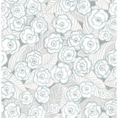 product image of sample emery floral wallpaper in light blue from the bluebell collection by brewster home fashions 1 526