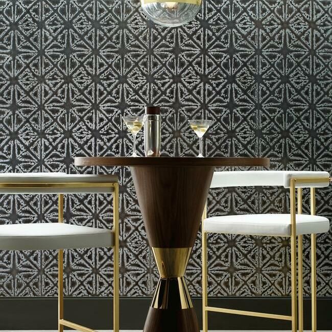 media image for Empire Diamond Wallpaper in Pewter from the Ronald Redding 24 Karat Collection by York Wallcoverings 232