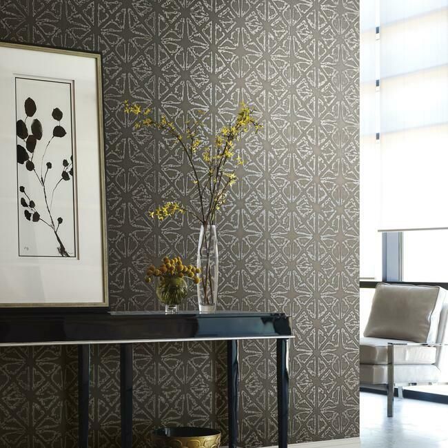 media image for Empire Diamond Wallpaper in Pewter from the Ronald Redding 24 Karat Collection by York Wallcoverings 233