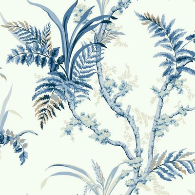 product image of sample enchanted fern wallpaper in blue from the grandmillennial collection by york wallcoverings 1 550