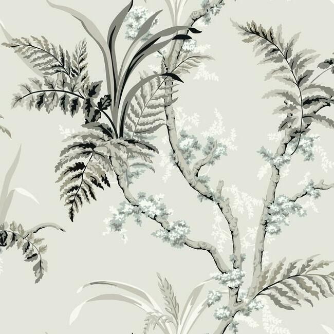 media image for Enchanted Fern Wallpaper in Grey and Beige from the Grandmillennial Collection by York Wallcoverings 258