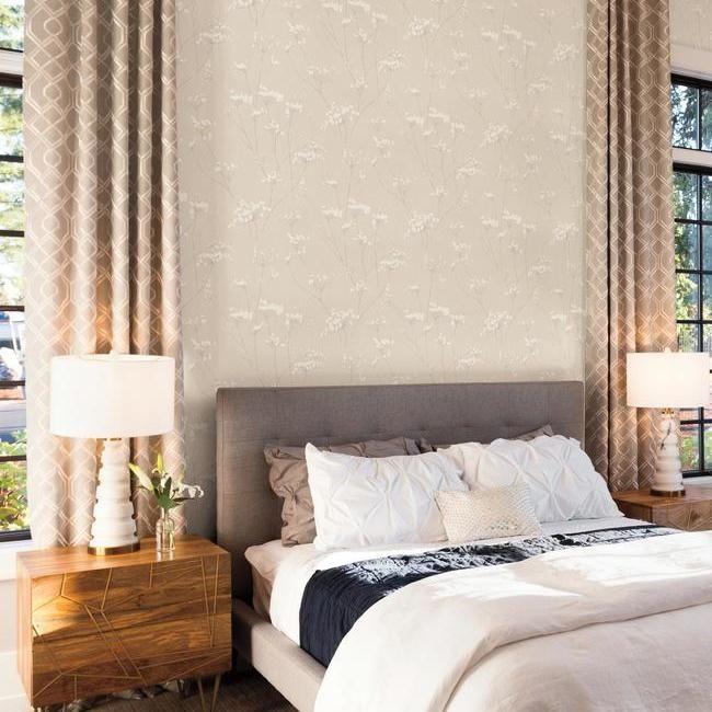 media image for Enchanted Wallpaper in Cream from the Botanical Dreams Collection by Candice Olson for York Wallcoverings 25