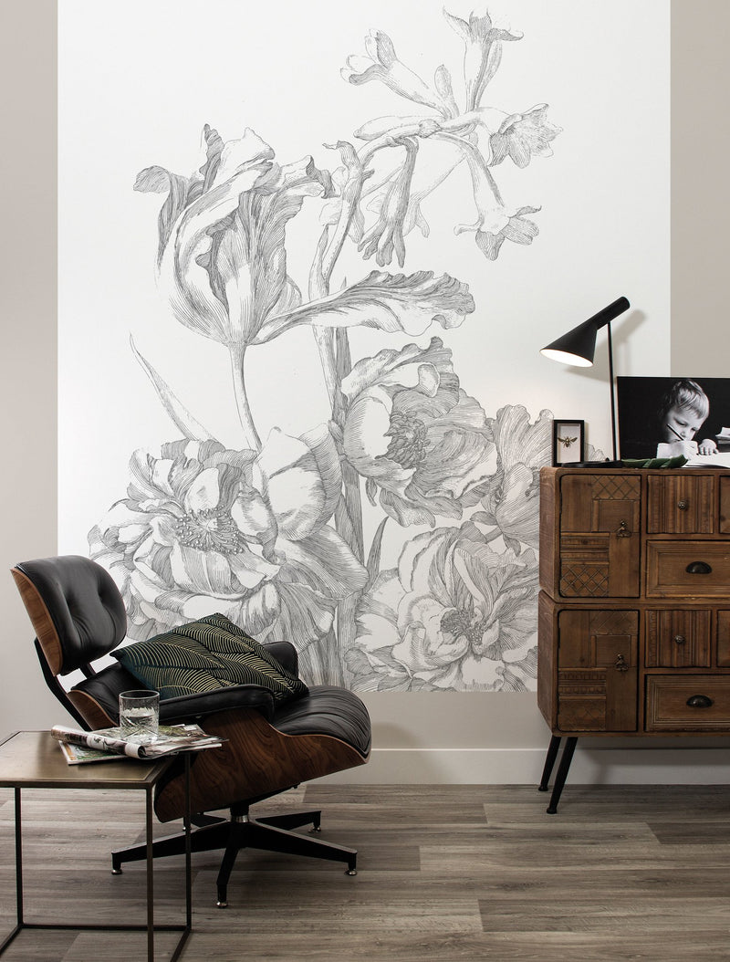 media image for Engraved Flowers 015 Wallpaper Panel XL by KEK Amsterdam 250